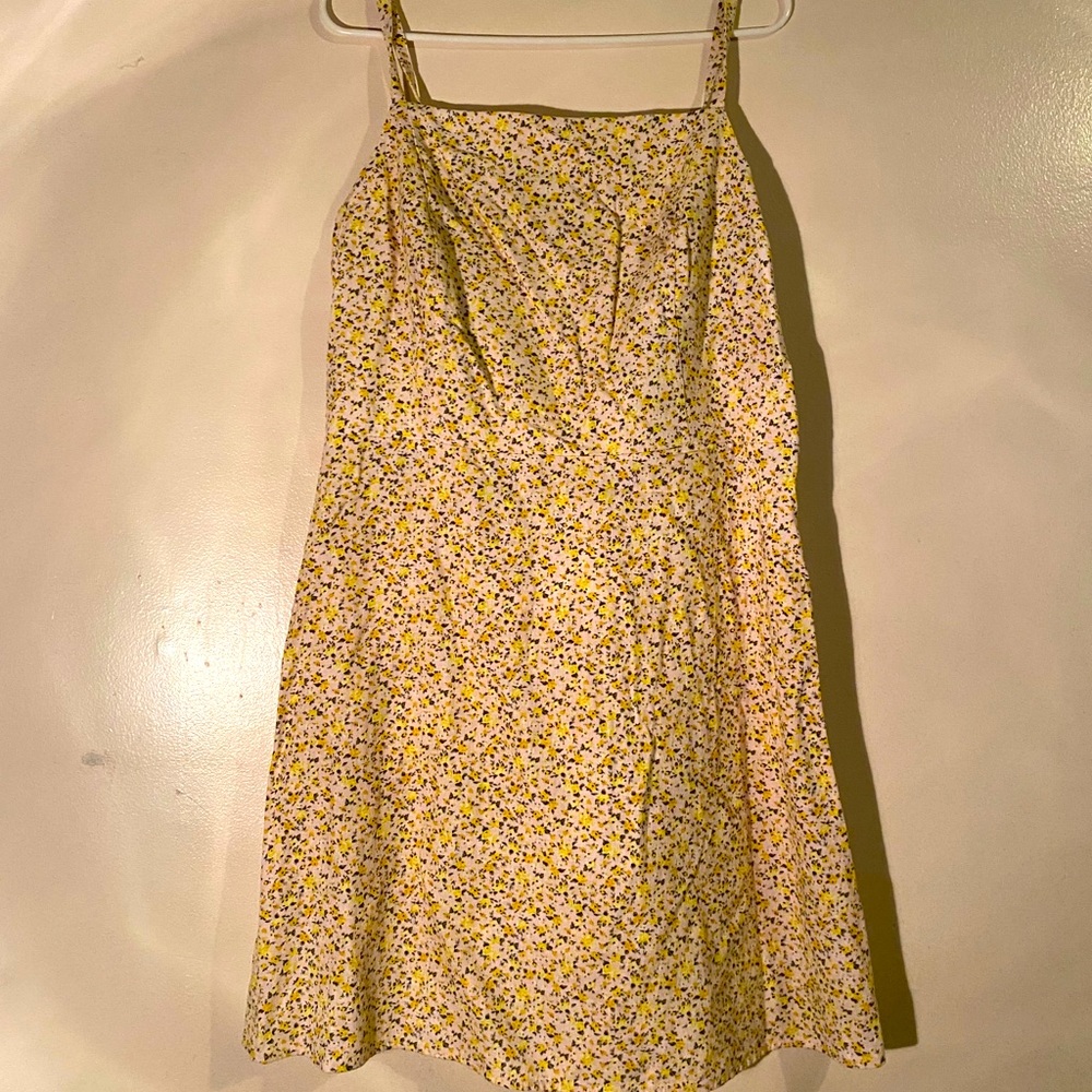 Yellow Floral Dress with a nude/pink tint